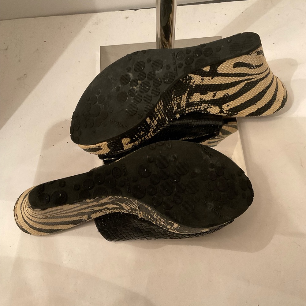 Jimmy Choo Black Snakeskin Zebra Wedge - image 5